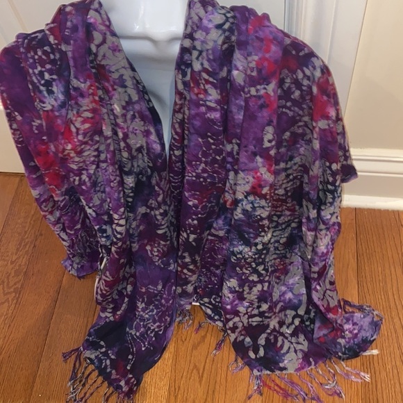 Fashion Abstract pattern tie  dye cover up oversized Wrap with Tassels - Picture 13 of 13